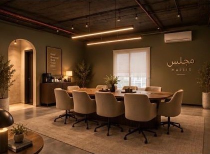 Wide view of the meeting room